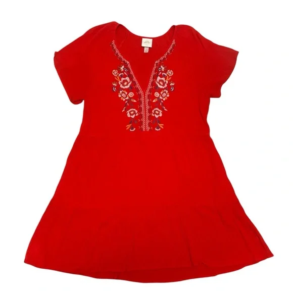 Knox Rose | Dresses | Knox Rose Red Embroidered Gauze Dress Size Large |  Poshmark